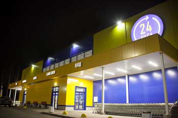 Проект наружного освещения гипермаркета в Ленинградской области